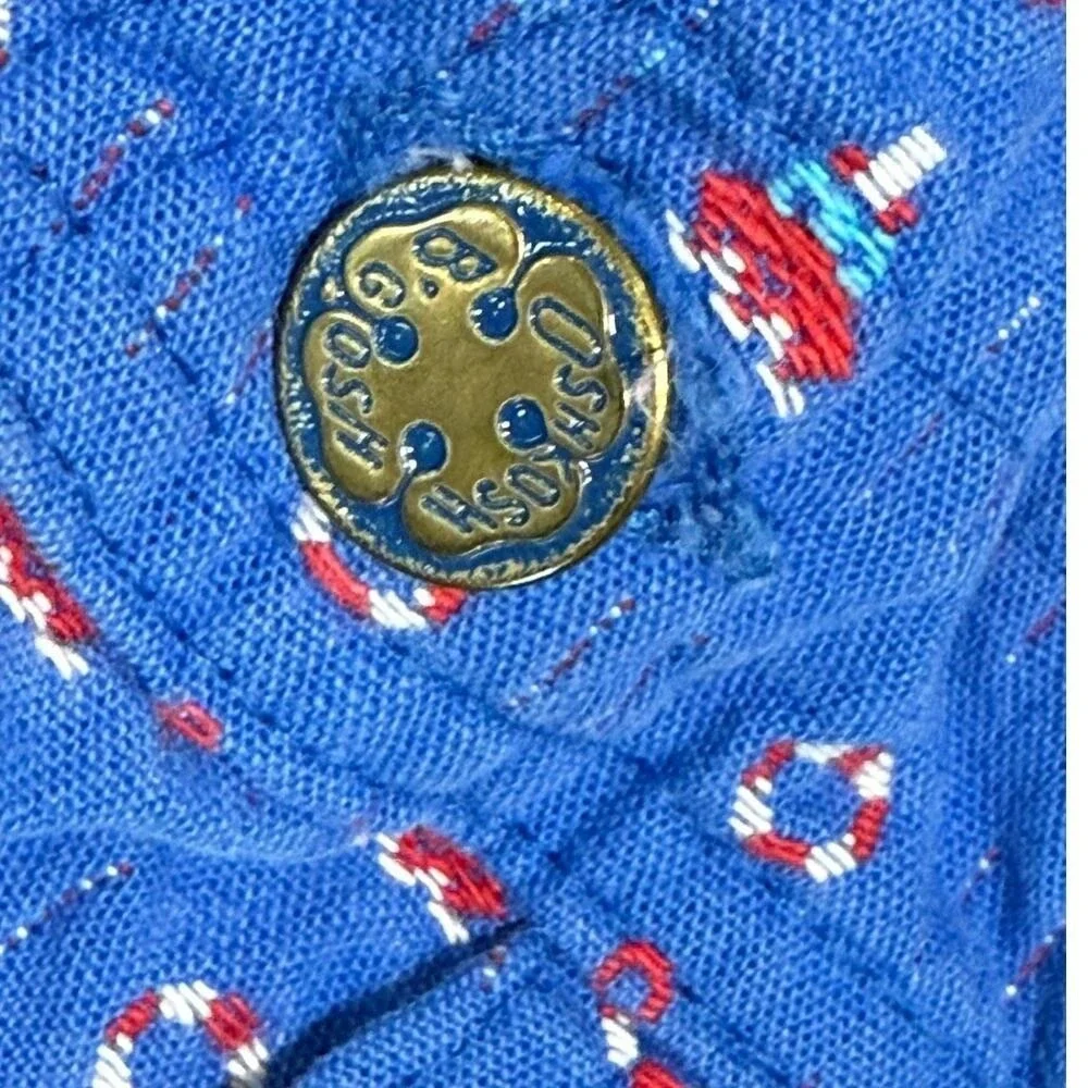 Vintage OshKosh B'gosh Sailor Nautical Shortalls 6-9 Mos‎ Romper Vestback USA